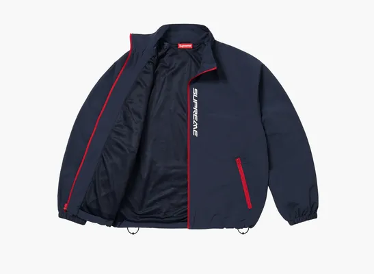  Supreme Contrast Zip Track Jacket «Navy» sinie