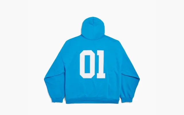 Одежда Balenciaga Hoodie Loose Fit Style «Blue» golubye