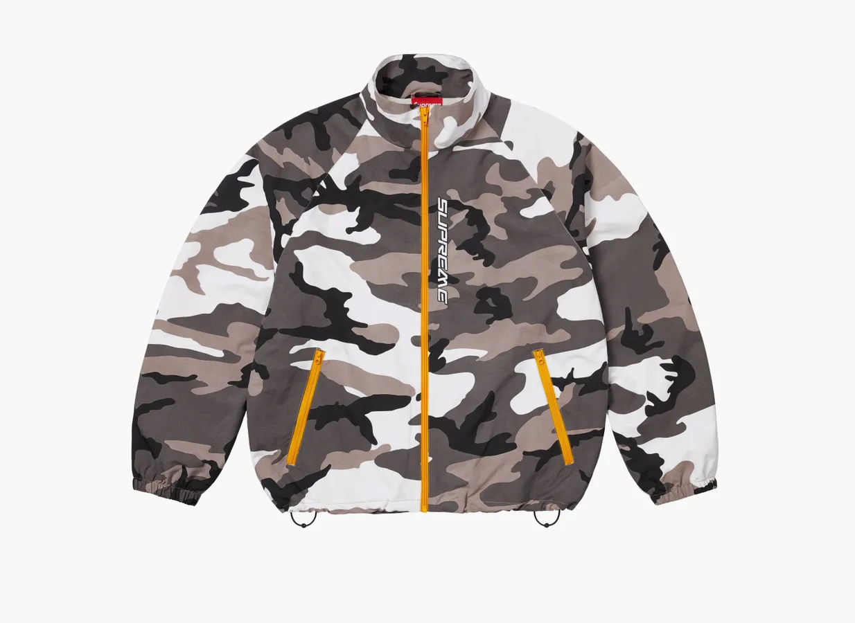Supreme Contrast Zip Track Jacket «Snow Camo»