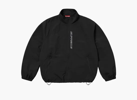  Supreme Contrast Zip Track Jacket «Black» chyernye