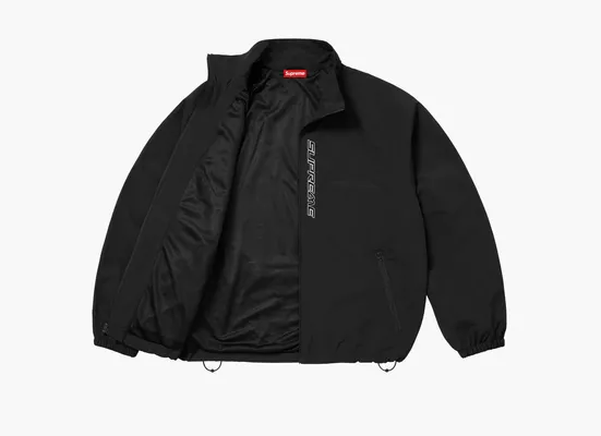  Supreme Contrast Zip Track Jacket «Black» chyernye