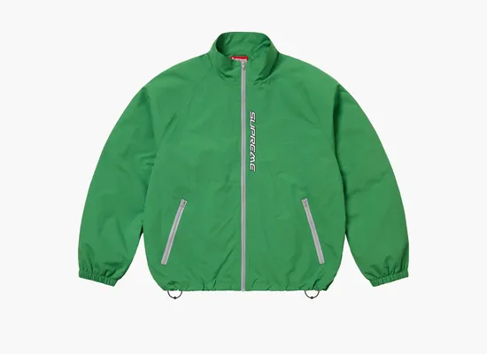  Supreme Contrast Zip Track Jacket «Green» zelyenye