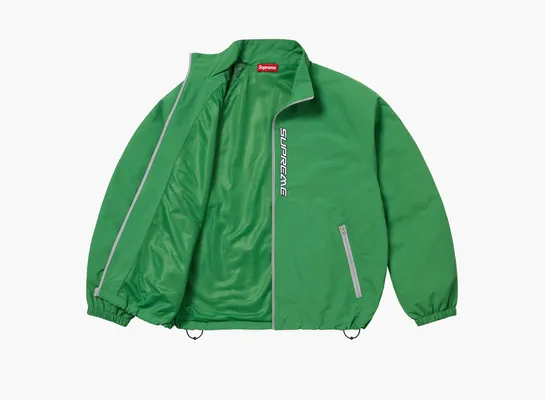  Supreme Contrast Zip Track Jacket «Green» zelyenye