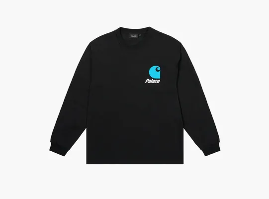 Одежда Palace x Carhartt WIP Logo Long-Sleeve «Black» chyernye