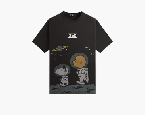 Одежда Kith x Peanuts Space Vintage Tee «Black» chyernye