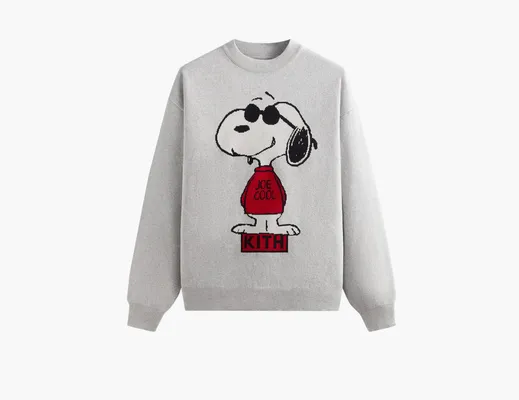 Одежда Kith For Peanuts Joe Cool Crewneck Sweater «Light Heather Grey» serye
