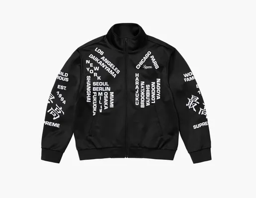  Supreme Worldwide Tricot Track Jacket «Black» chyernye