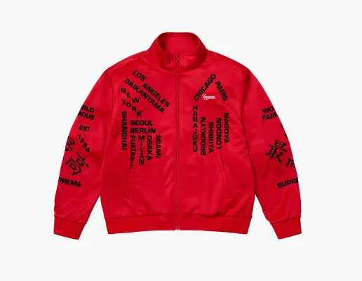  Supreme Worldwide Tricot Track Jacket «Red» krasnye 