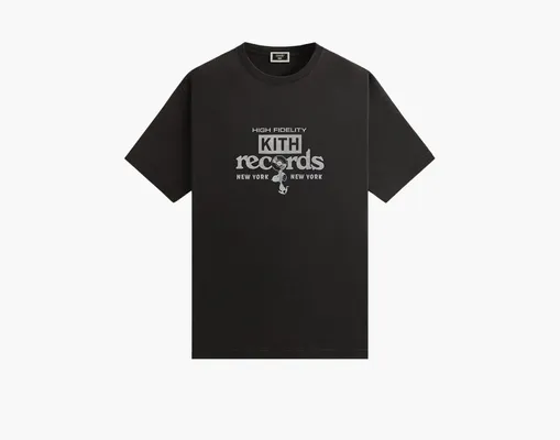 Одежда Kith For Peanuts High Fidelity Vintage Tee «Black» chyernye
