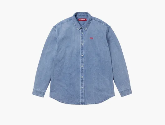 Одежда Supreme Small Box Denim Shirt «Washed Indigo» golubye
