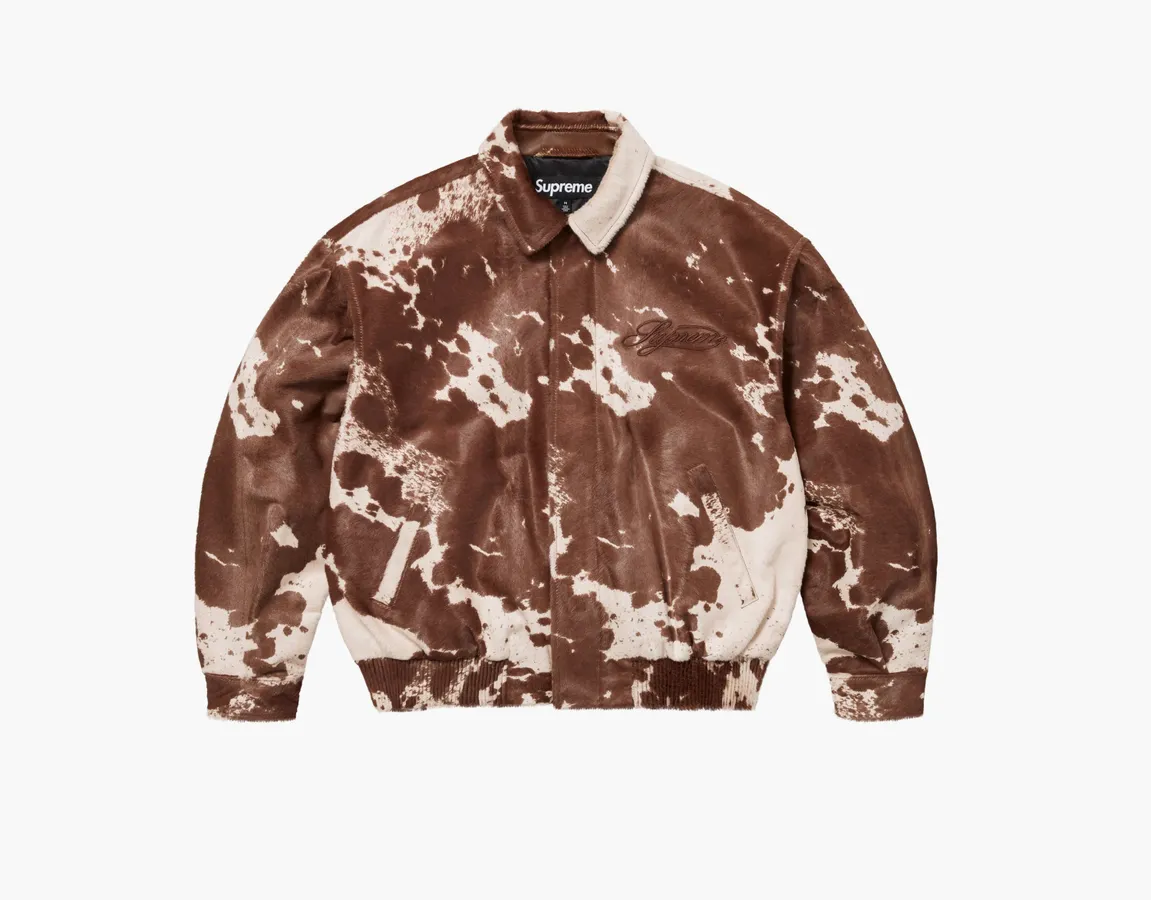 Supreme Ponyhair Varsity Jacket «Cow»