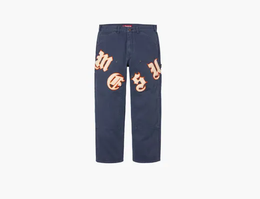 Одежда Supreme Old English Canvas Double Knee Painter Pant «Navy» sinie