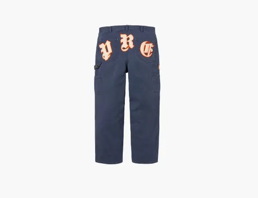 Одежда Supreme Old English Canvas Double Knee Painter Pant «Navy» sinie