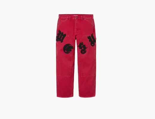 Одежда  Supreme Old English Canvas Double Knee Painter Pant «Red» krasnye 