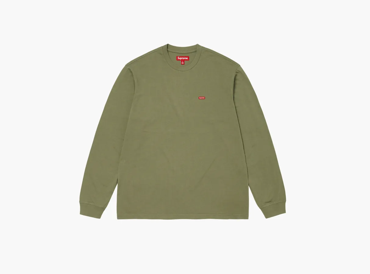 Supreme Small Box L/S Tee «Washed Olive»
