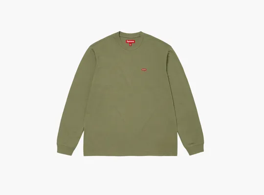 Одежда Supreme Small Box L/S Tee «Washed Olive» zelyenye