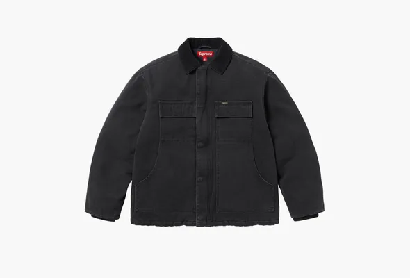 Supreme Old English Canvas Work Jacket «Black» chyernye