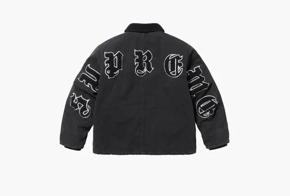  Supreme Old English Canvas Work Jacket «Black» chyernye