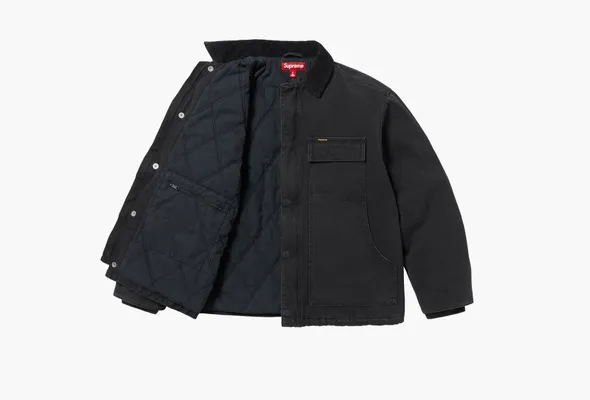  Supreme Old English Canvas Work Jacket «Black» chyernye
