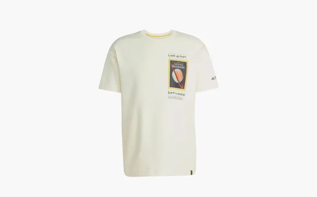 Одежда Adidas x National Geographic Aeroready Graphic T-Shirt Asia Sizing «Earth to Space Beige'» bezhevye