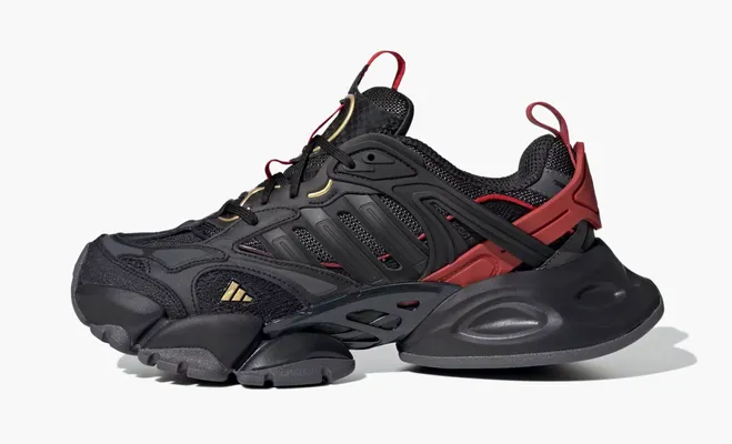  Adidas XLG Runner Deluxe «Black Gold Metallic Red» chyernye