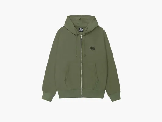Одежда Stussy Big & Meaty Zip Hoodie «Olive» zelyenye