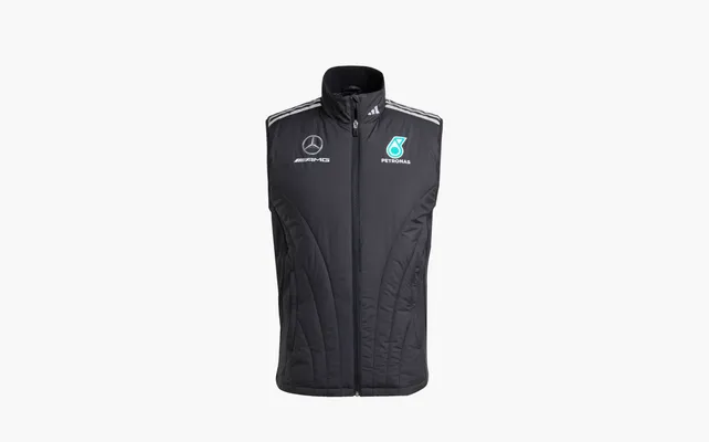  Adidas Black Mercedes-AMG Petronas F1 Team Team Wear Mechanics Full-Zip Vest «Black/Reflective Silver» chyernye