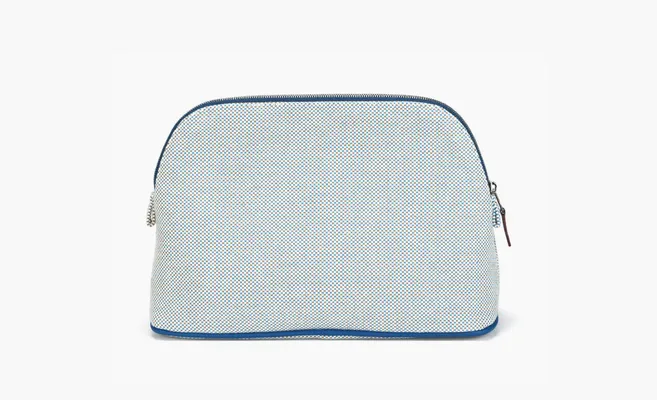 Сумки HERMES Bolide handbag in Cotton «Cyan Blue & Gray» sinie