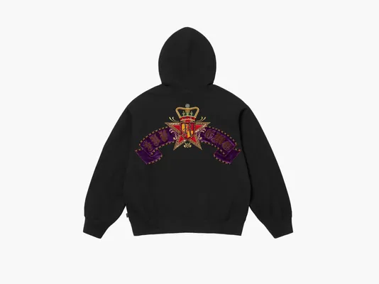 Одежда Supreme Crest Zip Up Hooded Sweatshirt «Black» chyernye