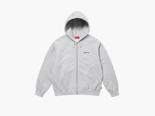 Одежда Supreme Crest Zip Up Hooded Sweatshirt «Heather Grey» serye