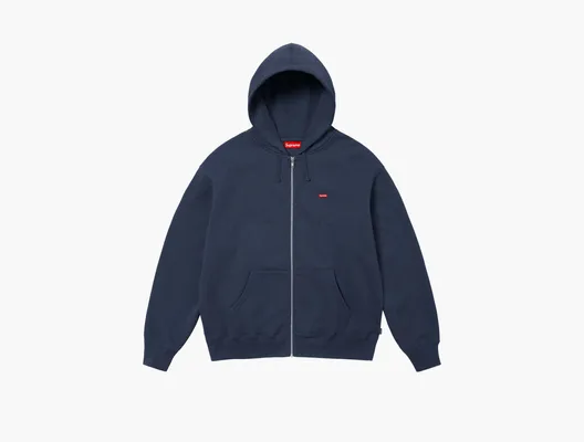 Одежда Supreme Small Box Zip Up Hooded Sweatshirt «Navy» sinie
