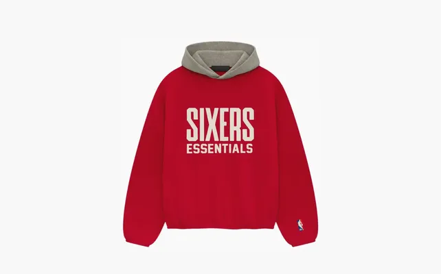 Одежда Fear of God Essentials x NBA Philadelphia 76ers Hoodie «Red Grey» красный