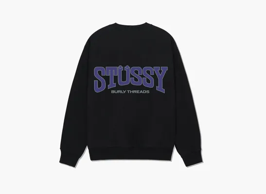 Одежда Stussy Burly Threads Crew  «Black» chyernye