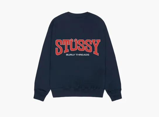 Одежда Stussy Burly Threads Crew  «Navy» sinie