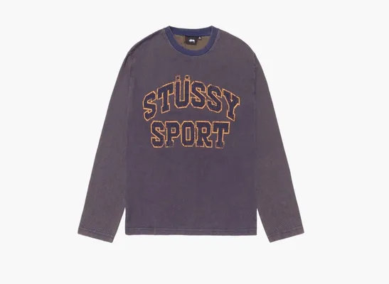 Одежда Stussy 2 Tone Cotton Mesh Crew  «Navy» sinie