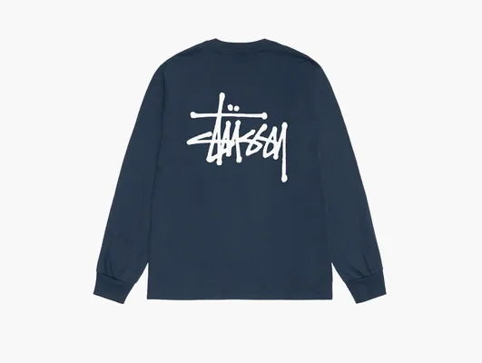 Одежда Stussy Basic Long-Sleeve Tee  «Navy» sinie