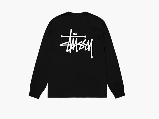 Одежда Stussy Basic Long-Sleeve Tee  «Black» chyernye