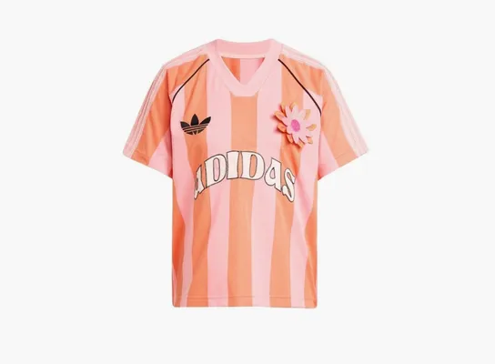 Одежда Adidas Originals Striped  Jersey T-Shirt  «Semi Pink Spark / Semi Solar Orange» розовый