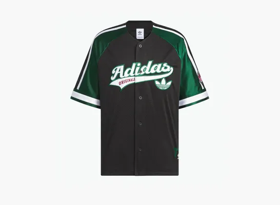 Одежда Adidas Originals Retro Short Sleeve Basketball T-Shirt  «Black / Dark Green» chyernye