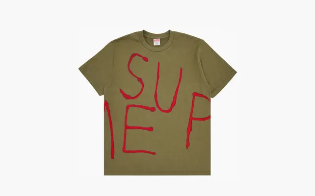 Одежда Supreme Painted Tee «Light Olive» zelyenye