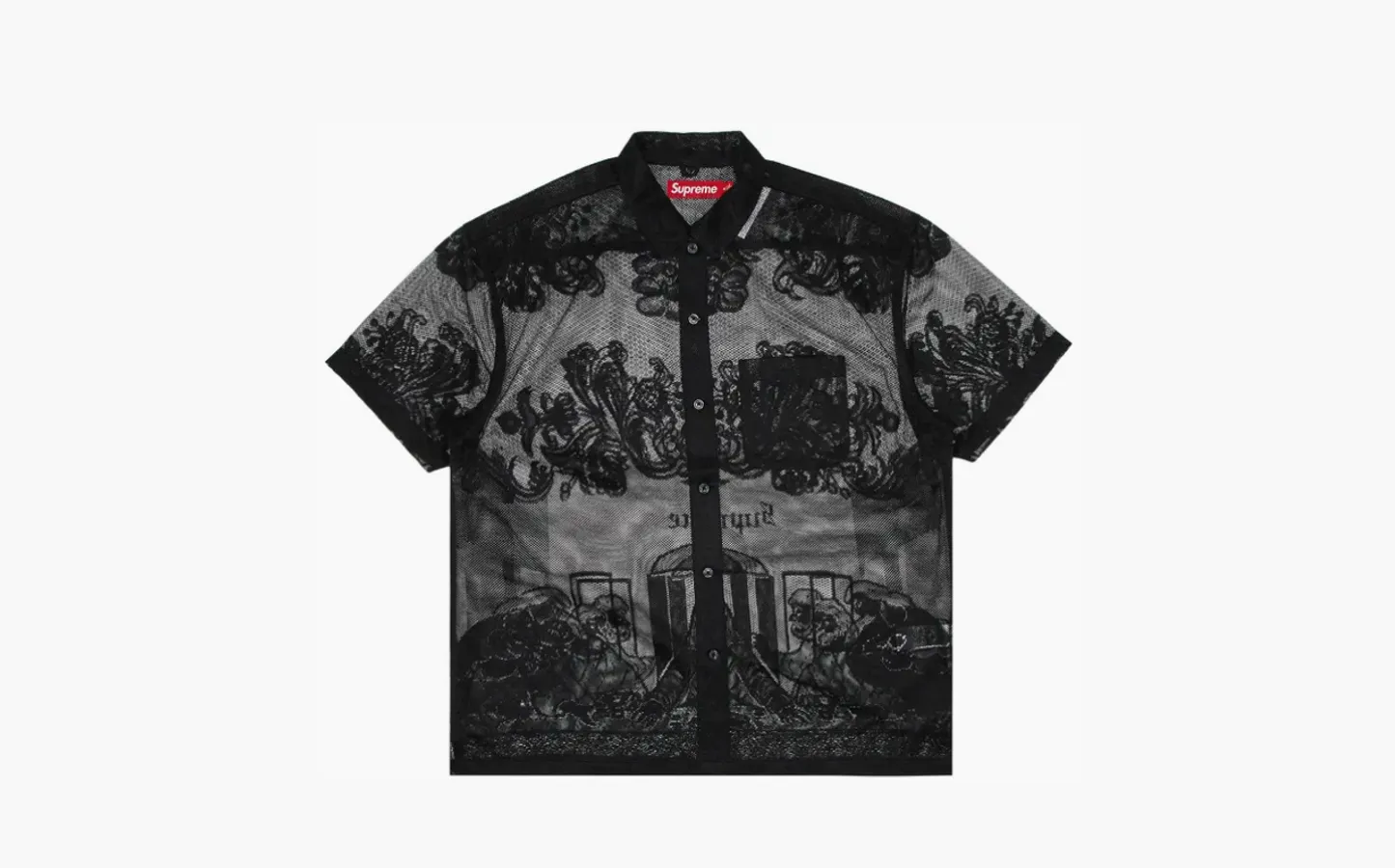 Supreme Last Supper Lace Short-Sleeve Shirt «Black»