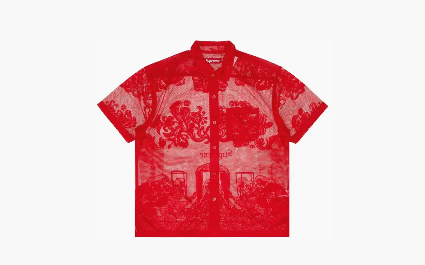 Supreme Last Supper Lace Short-Sleeve Shirt «Red»