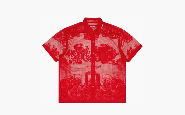 Одежда Supreme Last Supper Lace Short-Sleeve Shirt «Red» krasnye 