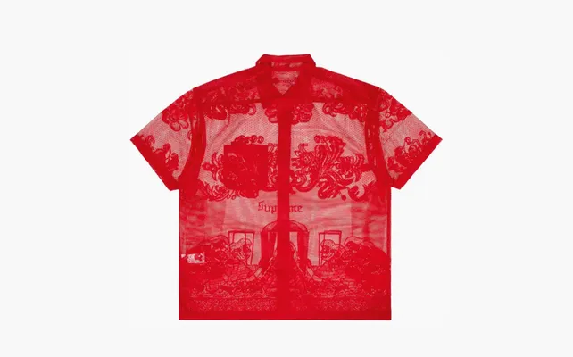 Одежда Supreme Last Supper Lace Short-Sleeve Shirt «Red» krasnye 