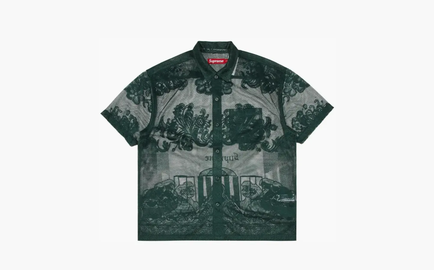 Supreme Last Supper Lace Short-Sleeve Shirt «Dark Green»