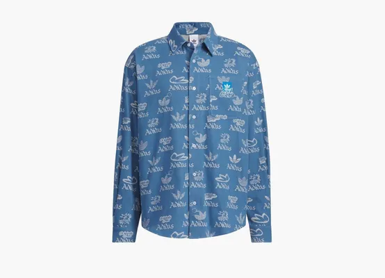 Одежда Adidas City Skate LS Shirt  «Light Denim / White» синий