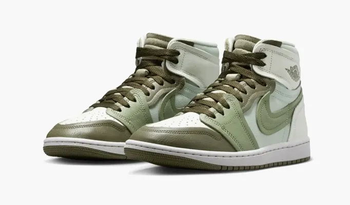 Кроссовки Air Jordan 1 High Method of Make WMNS  «Medium Olive Oil Green» zelyenye