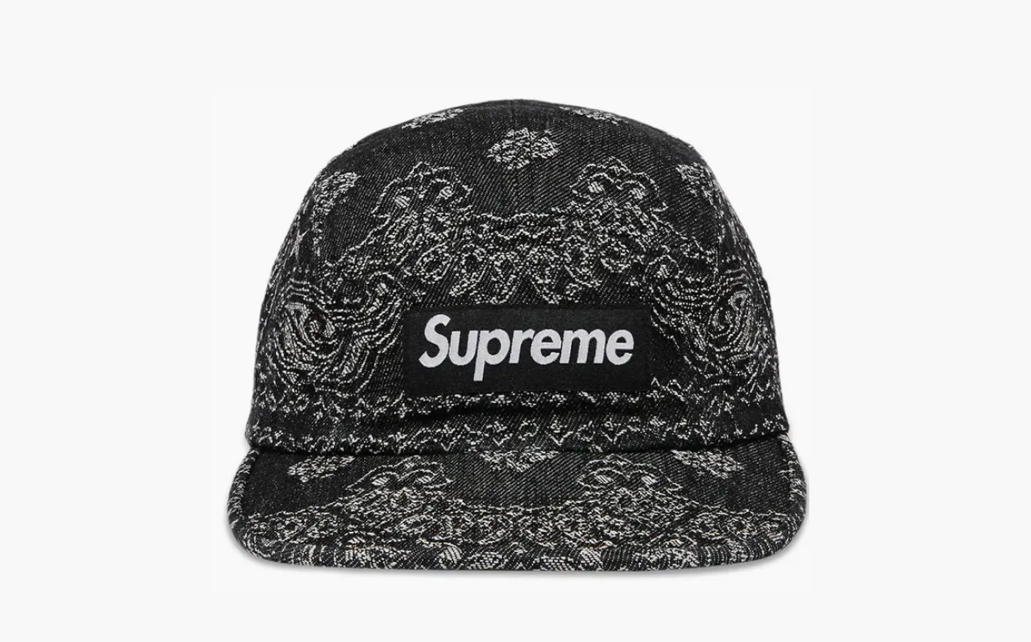 Supreme Bandana Jacquard Denim Camp Cap «Black»