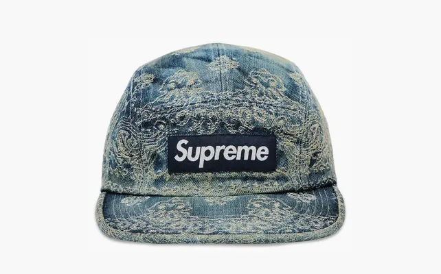 Аксессуары Supreme Bandana Jacquard Denim Camp Cap «Blue» sinie