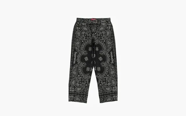 Одежда Supreme Bandana Jacquard Baggy Jean «Black» chyernye